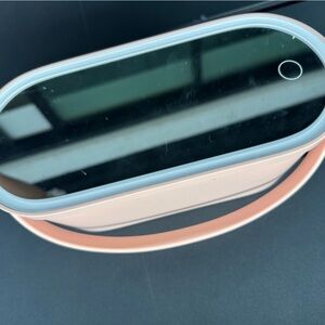 Portable Pink and Gray Mirror with Handle